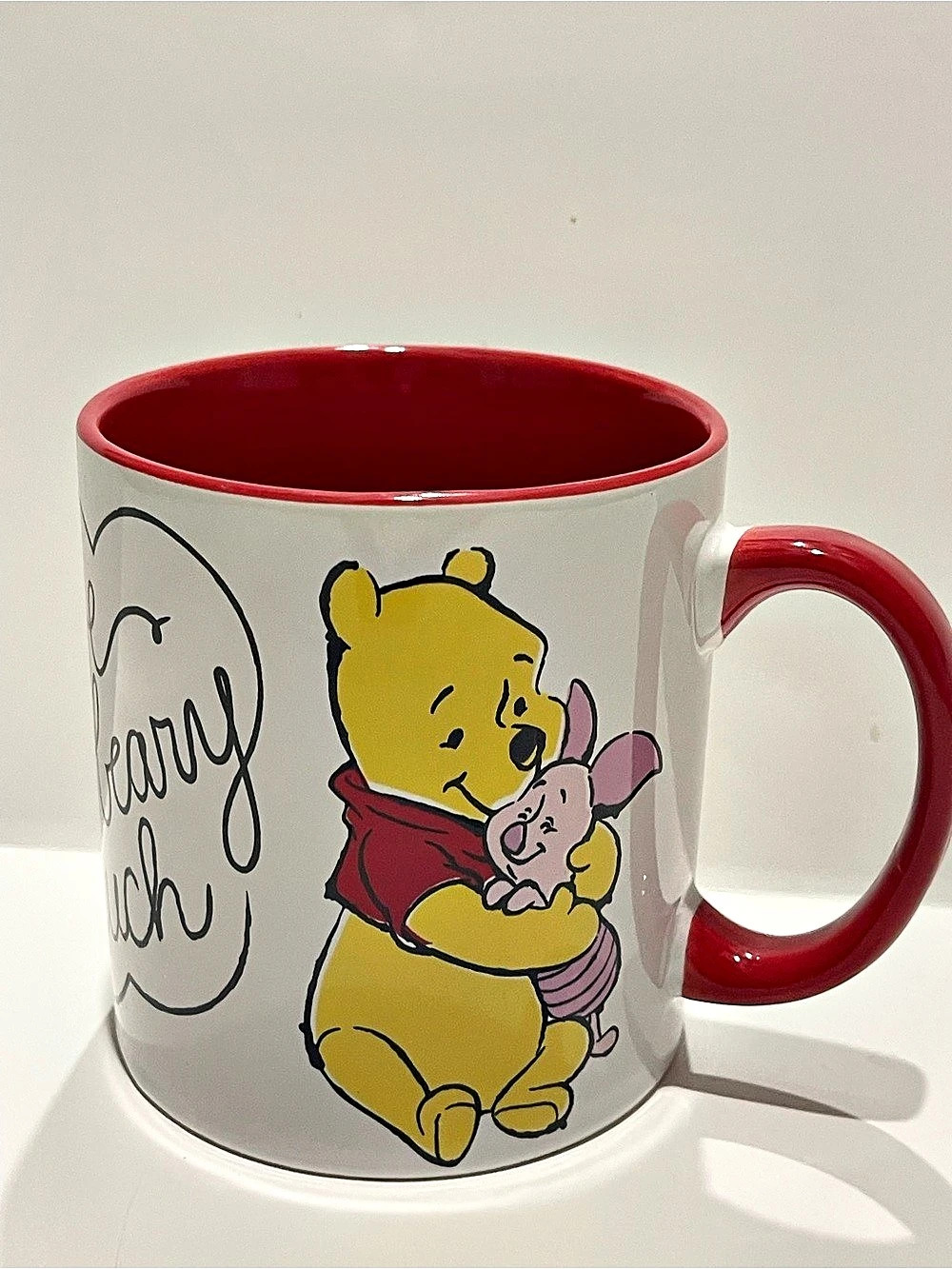 Disney Winnie the Pooh Love You Beary Much Ceramic Mug White and red